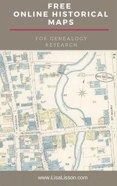 an old map with the words online historical maps for genealy research on it