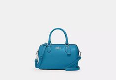 Fall Coach Shoulder Bag With Zipper Pocket, Spring Coach Leather Shoulder Bag, Coach Leather Bags For Spring, Coach Satchel With Zipper Closure, Coach Crossbody Satchel With Zipper Closure, Blue Bag With Adjustable Strap For Fall, Blue Bags With Adjustable Strap For Fall, Coach Workwear Satchel With Zipper Closure, Coach Satchel For Work With Zipper Closure