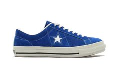 Converse Japan One Star J Suede Blue/White Blue Star Shoes, Blue Comme Des Garcons Converse, Blue One Star Converse, Classic Blue Converse Sneakers, Blue Converse Low-top Skate Shoes, Jack Purcell, Casual Sweatpants, Shoe Company