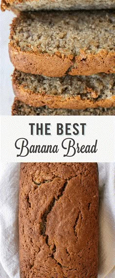 the best banana bread recipe is made with only 3 ingredients and it's so good to eat