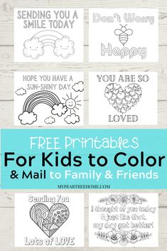 free printables for kids to color and mail to family and friends