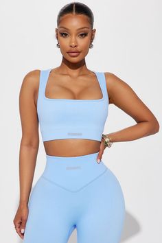 Available In Fuchsia And Light Blue. Square Neck Seamless Bra Top Flattering Wide Strap Texture Rib Weave Snug Fit For Added Support Removable Padding Seamless Knit Fabric 92% Nylon 8% Elastane Imported | Effortless Orpheus Ribbed Seamless Bra Top in Light Blue size 1X/2X by Fashion Nova Blue Seamless Sports Bra, Blue Seamless Crop Top With Medium Support, Blue Seamless Scoop Neck Sports Bra, Fitted Blue Seamless Sports Bra, Fitted Blue Seamless Fabric Sports Bra, Fitted Blue Sports Bra In Seamless Fabric, High Stretch Seamless Blue Crop Top, Fitted Blue Crop Top, Fitted Blue Crop Top With Medium Bust Support