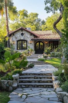 (20+) Facebook Stone Bungalow, Los Angeles Bungalow, Toscana House, West Indies Architecture, Small Stone Cottage, Animals Jewelry, California Architecture, Dream Life House, Spanish Style Homes