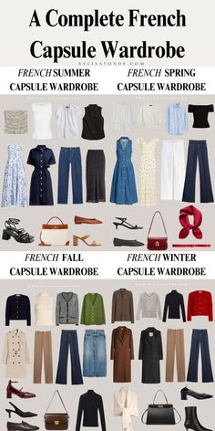 This article provides a complete French capsule wardrobe with outfit ideas and a simple guide on how to dress like French women. It covers Parisian wardrobe essentials, French outfit aesthetic, casual French wardrobe essentials. French capsule wardrobe 2024. French Wardrobe Essentials, French Outfits, Parisian Wardrobe, Mode Ab 50, French Capsule Wardrobe, Capsule Wardrobe Women, French Wardrobe, Look Office