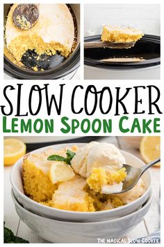 this slow cooker lemon spoon cake is so delicious and easy to make