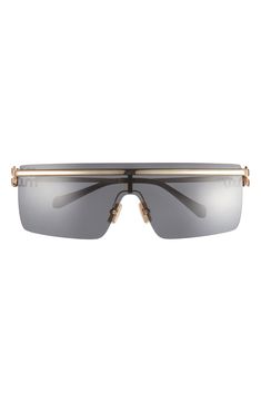 Polished metal frames add a glamorous vibe to Italian-made sunglasses detailed with bold signature logo hardware at the temples. 50mm lens width; 130mm temple length 100% UV protection Adjustable nonslip nose pads Metal Made in Italy Modern Gold Shield Sunglasses With Square Frame, Modern Gold Shield Sunglasses With Metal Frame, Modern Shield Sunglasses With Metal Square Frame, Miu Miu Gold Sunglasses With Tinted Lenses, Miu Miu Gold Tinted Sunglasses, Modern Metal Shield Sunglasses With Tinted Lenses, Miu Miu Sunglasses, Baby Gear Essentials, Hairstyling Products