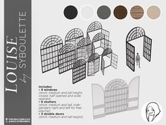 the front and back cover of an architectural book, with different types of doors and windows