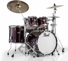 a drum set is shown on a white background