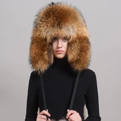 Unisex Warm Full Covered Real Fox Fur Hats Russian Hunter Trapper Earflap Cap | eBay Winter Earmuffs, Russian Hat, Fur Hats, Ski Hat, Ski Hats, Trapper Hats, Fur Hat, Earmuffs, Real Fur