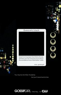 an advertisement for the guess who's back campaign in black and white with city lights at night