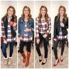 Womens Flannel Shirt Outfits, 2022 Christmas Outfit, Jeans And Flannel Outfit, Plaid Flannel Outfit, Comfy Mom Outfits, Christmas Outfit Ideas For Women, Flannel Outfits Fall, Western Chic Fashion, Outfit Ideas 2022