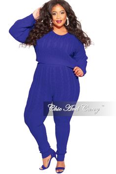 Acrylic% 100 Chic And Curvy, Sweater Pants, Final Sale, Pants Set, Royal Blue, Sweater Dress, Size 2, Plus Size, Pants