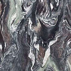 an abstract painting with black, white and brown colors