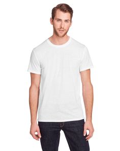 Unisex Triblend Short-Sleeve T-Shirt - SOLID WHT TRBLND - S | Threadfast Apparel Triblend Short-Sleeve T-Shirt in Solid White Size Small | Ringspun Cotton Water Usage, Energy Consumption, Jersey Shorts, Men Short Sleeve, Custom Tshirts, White Undershirt, Black Shirt, Casual Looks, Short Sleeve Tee