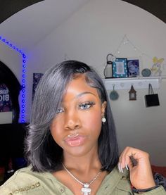 Flat Ironed Hair Black Hairstyles Short, Flat Iron Curls Short Hair, Flat Iron Hairstyles, Iron Hairstyles, Silk Press Hair, Short Relaxed Hairstyles, Pressed Natural Hair, Silk Press Natural Hair, Hairstyles For Black Hair