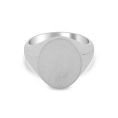 This signet ring is fitting for a woman that prefers the look of a large or chunky ring. The face of this oval signet ring measures 12x15mm, allowing ample space for one, two, or three initials to be engraved. Signet rings are traditional pieces of jewelry that have their design elements firmly established in history. Gemstone Engagement Rings Sapphire, Oval Signet Ring, Custom Signet Ring, Gallery Jewelry, Chunky Ring, Signet Rings, Diamond Jewelry Necklace, Silver Signet Ring, Anniversary Jewelry