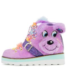 Bear Nose, Sneakers Purple, Embroidered Bear, Nike Shoes Girls, Cute Teddy Bear, Purple Sneakers, Cute Toes, Bear Face, Irregular Choice