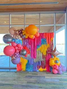 Coachella Party Ideas, Charity Party, Coachella Party, Fantasy Party, Trolls Birthday Party, Disco Theme, Grad Party Decorations, Fringe Backdrops, Custom Balloons