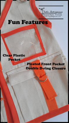 the instructions for how to sew an apron with pockets and straps are shown here