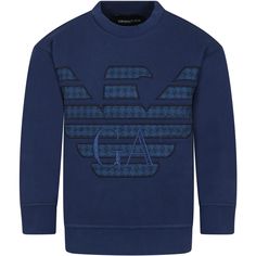 Armani Collezioni Blue Sweatshirt For Boy With Eaglet And Logo Boys | FW23/24