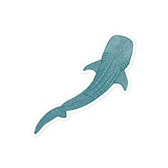 a blue whale sticker on a white background