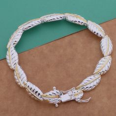 High Quality Gold Color Feather Bracelet Sterling Jewelry Silver Chain Bracelet for Women Pulsera Bijoux Wholesale Chain Bracelet For Women, Feather Bracelet, Silver Chain Bracelet, Sterling Jewelry, Jewelry Silver, Chain Bracelet, Silver Chain