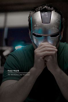 a man with a helmet covering his face