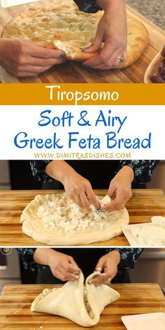 Easy Homemade soft & airy Greek Feta Bread Tiropsomo Recipe, Feta Bread Recipe, Greek Pastry Recipes, Ficossia Bread Recipe, Greek Cheese Bread, Foccacia Bread Greek, Feta Cheese Bread, Feta Foccacia Bread, Bread Filling Ideas