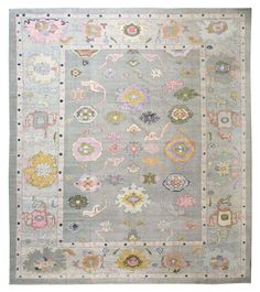 Handmade Oushak Rug Muted 8x10/9x12 Turkish Knot Area Rug Hand-Knotted Vintage Carpet Weaving, Accent Colors For Gray, Animal Illustration Art, Large Scale Floral, Rug Gallery, Over Size, Hand Woven Pillows, Purple Rug, Oushak Rugs