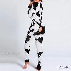 Lasaky - Multi-Colored Milk-Silk Printed Jumpsuit with Long Sleeves and Slim-Fit Design, Featuring Creative Front Opening - Ideal for Casual Wear. Mini Pencil Skirt Outfits, Pijamas Women, Pencil Skirt Outfits, Autumn Clothes, Red Pants, Long Sleeve Onesie, Jumpsuit With Sleeves, Milk Silk, Printed Jumpsuit