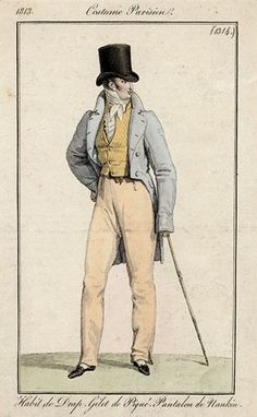 Regency Mens Fashion, 19th Century Men, Beau Brummell, Mens Fashion Illustration, Mens Attire