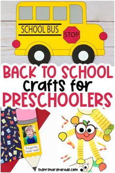 back to school crafts for preschoolers that are easy and fun, perfect for the first day of school