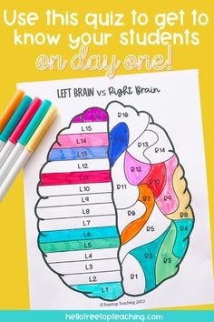 a coloring book with the words get to really know your students on it and two markers