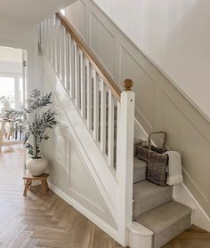 the stairs in this house have been painted white