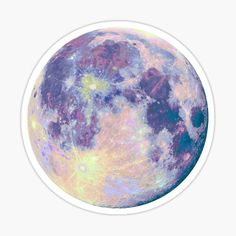 an image of the moon in color sticker