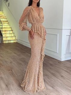 Elegant White Dress, Beautiful White Dresses, Sparkly Prom Dresses, Soiree Dress, Elegant Maxi Dress, Long Sleeve Evening Dresses, Maxi Dress Prom, White Dresses For Women, Women's Evening Dresses