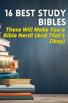 books stacked on top of each other with the words, these will make you a bible nerd and that's okay