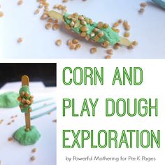 corn and play dough exploration for kids