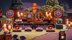 an animated halloween scene with candles and decorations