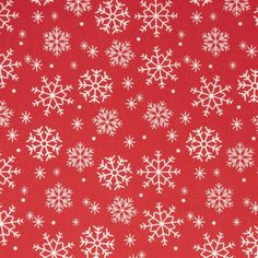 a red background with white snowflakes on it