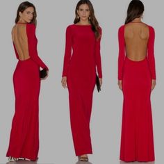 Lurelly Nwt Monaco Gown Maxi Dress Red Backless Cutout Long Sleeve Plunging 2 New With Tags With Minor Flaw - Snag In The Fabric Mid Thigh About A Inch Hardly Noticeable When Worn One Of Our Classic Best Selling Gowns. The Iconic Lurelly Monaco Gown Reminds Us Why Less Is More! Its Fitted Silhouette, Bateau Neckline, And Low Back Will Make You Look Classy & Elegant. Venetian Fabric 92% Nylon, 8% Spandex Fitted Mermaid Silhouette Long Sleeves Open Back (19" Low) Hem Hits Floor Designed And Handma Maxi Dress Red, Look Classy, Maxi Gown Dress, Mermaid Silhouette, Bateau Neckline, Fitted Silhouette, Less Is More, Dress Red, Monaco