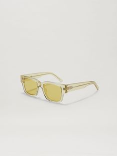 NEWPORT SUNGLASSES - Palm Angels® Official Casual Yellow Sunglasses For Streetwear, Lens Logo, Shop Light, Design Square, Transparent Design, Palm Angels, Square Frame, Sunglass Frames, Square Frames