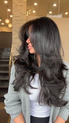 9 Inspiring Prom Hair Ideas for Medium Length Hair Long Layer Volume Haircut, Brown Layered Hair Long, Long Hairstyles Thick Wavy Hair, Hair Inspo For Black Hair, Long Layered Haircuts Black Hair, Layers For Long Length Hair, Medium Length Butterfly Cut, Baterflay Haircut Long, Long Layers Black Hair