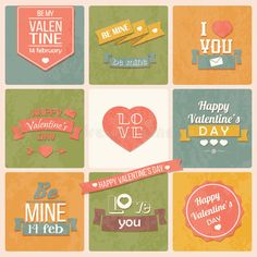 valentine's day greeting cards with hearts and ribbons