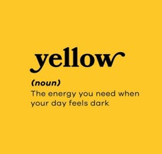 the words yellow are written in black and white on a yellow background, with an image of