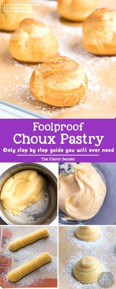 the cover of foolproof choux pastry, with pictures of cookies and doughnuts