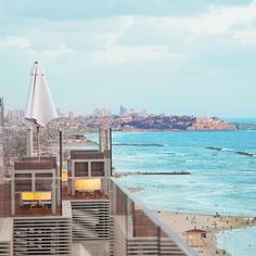 an ocean view from the top of a building