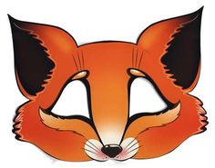 an orange fox mask with black ears