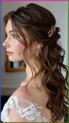 a woman with long hair wearing a tiara