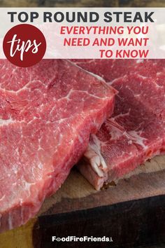 Photo of some raw top round steak Beef Round Steak Recipes, Top Round Steak Recipes, Bbq Food Ideas, Top Round Roast Recipe, Beef Top Round Steak, Beef Round Steak, Roast Steak, Top Round Steak, Round Steak Recipes